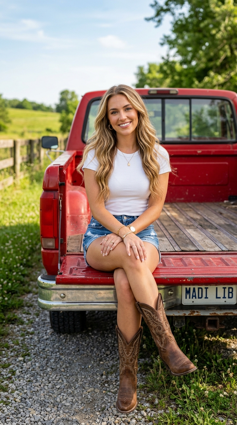 Madison Liberty denim boots tailgate
